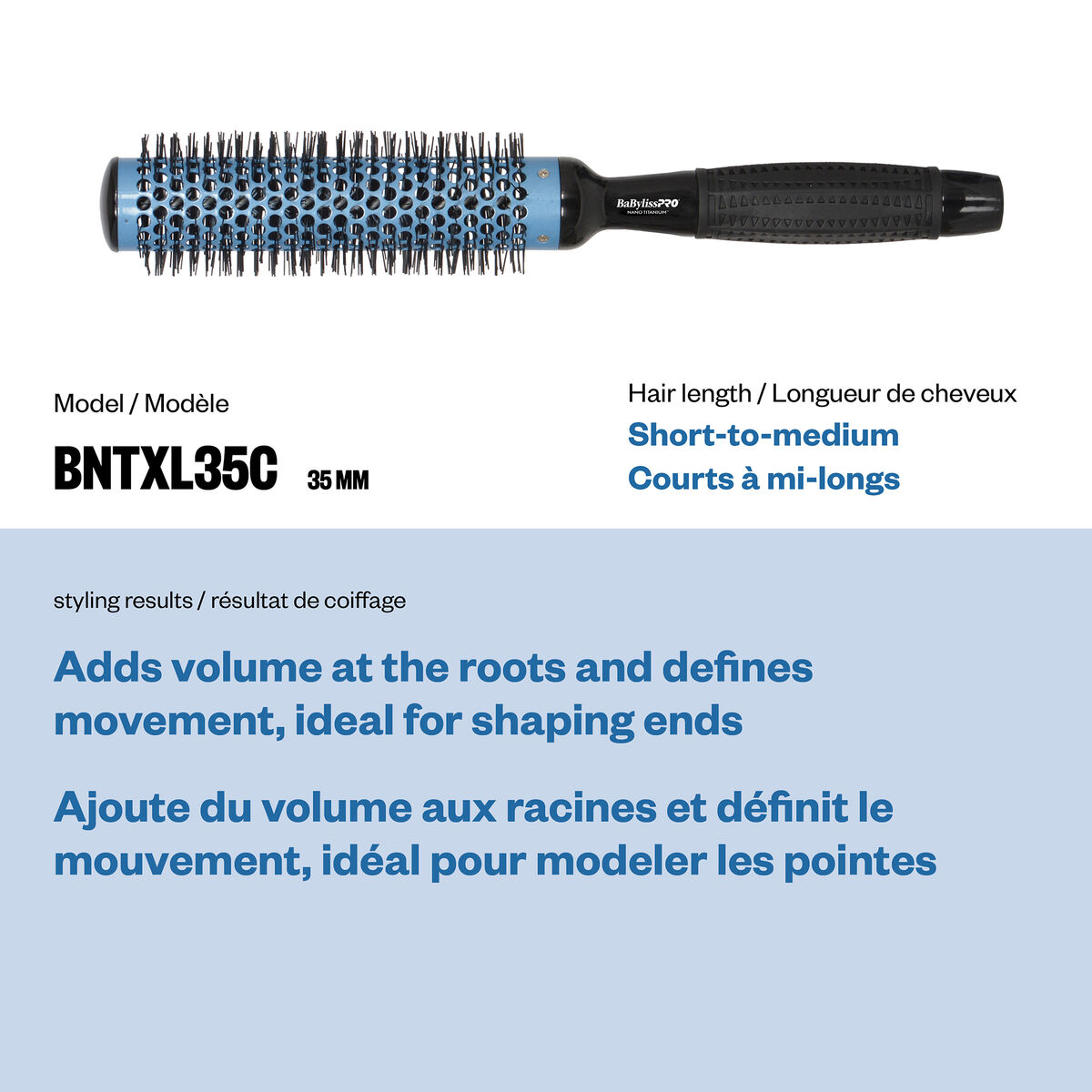 BaBylissPRO&reg; Nano Titanium Extra-Long Professional Brush (35 mm), , hi-res 2