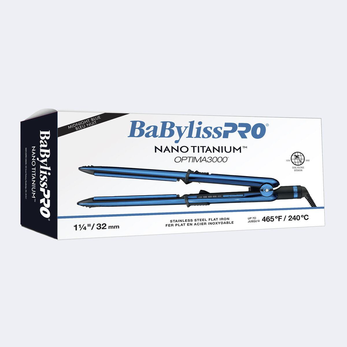 BaBylissPRO&reg; Nano Titanium&trade; Optima 1-1/4&rdquo; Stainless Steel Flat Iron (Midnight Blue), , large 2