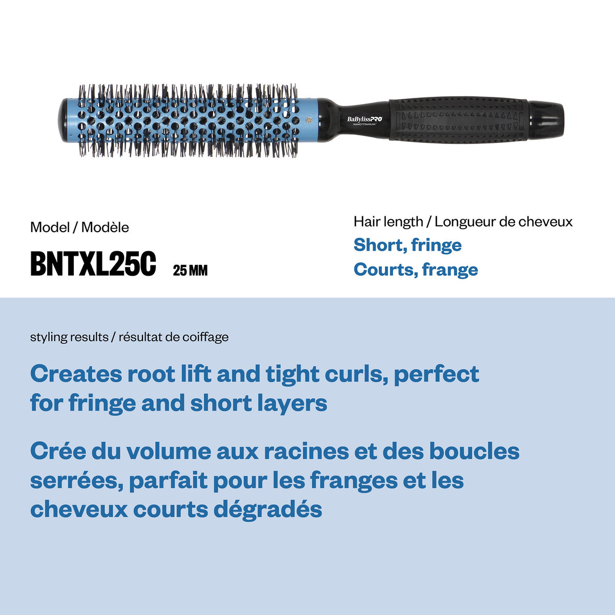 BaBylissPRO&reg; Nano Titanium Extra-Long Professional Brush (25 mm), , hi-res 2