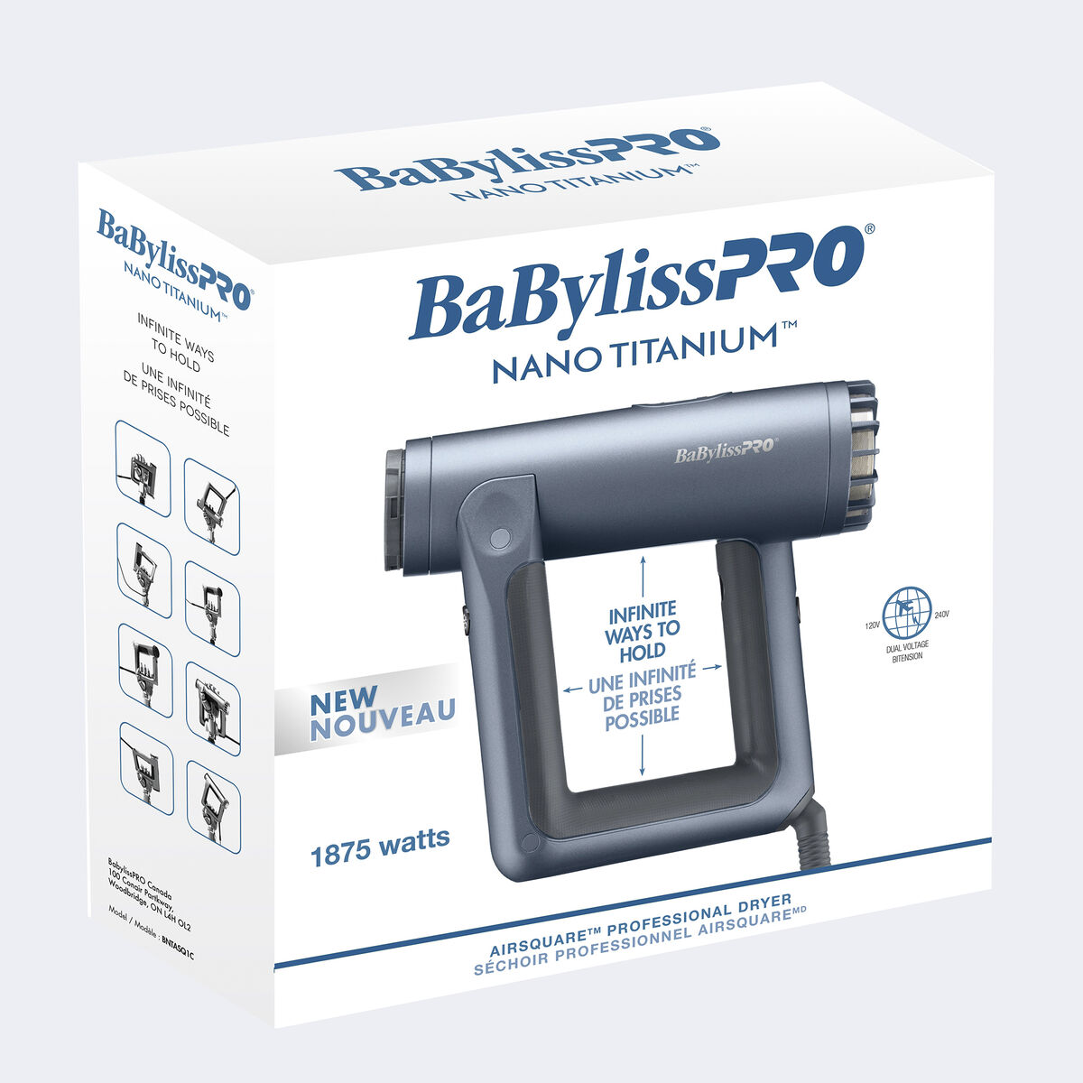 BaBylissPRO&reg; Nano Titanium&trade; Airsquare&trade; Professional Dryer (The Signature Collection), , hi-res 4