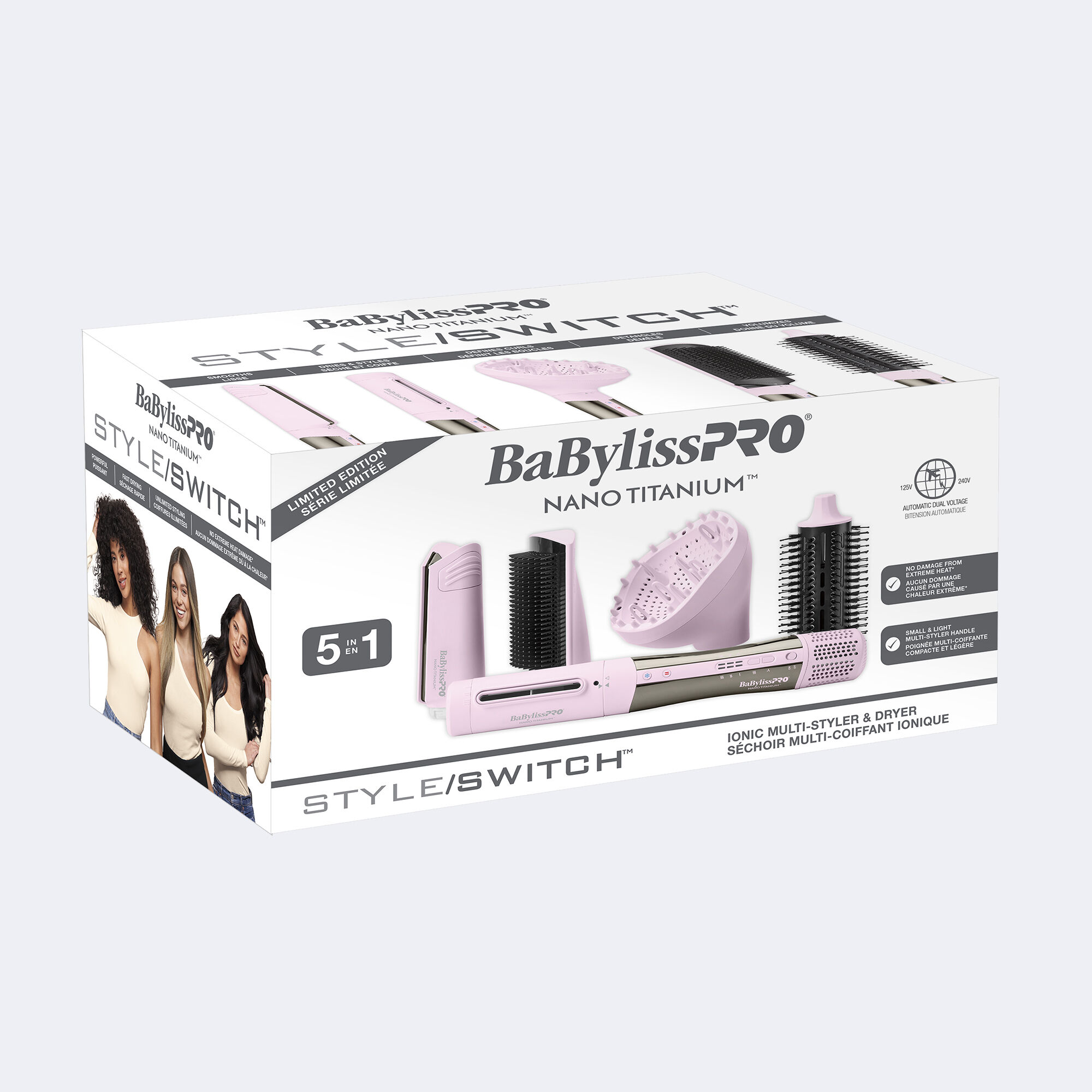 BaBylissPRO® Nano Titanium™ STYLE/SWITCH™ Ionic Multi-Styler