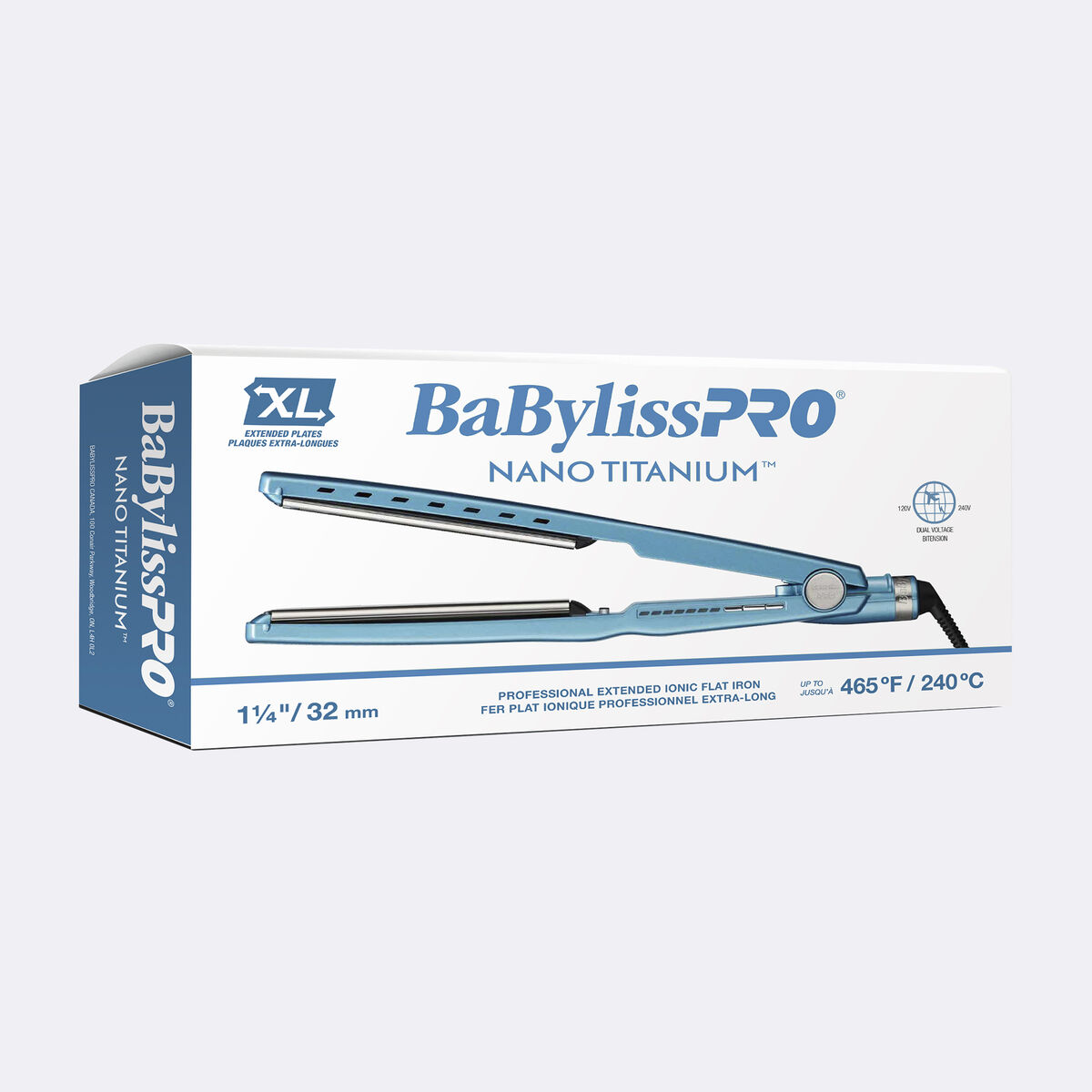 BaBylissPRO&reg; Nano Titanium&trade; Professional Extended 1-1/4" Ionic Flat Iron, , hi-res 4