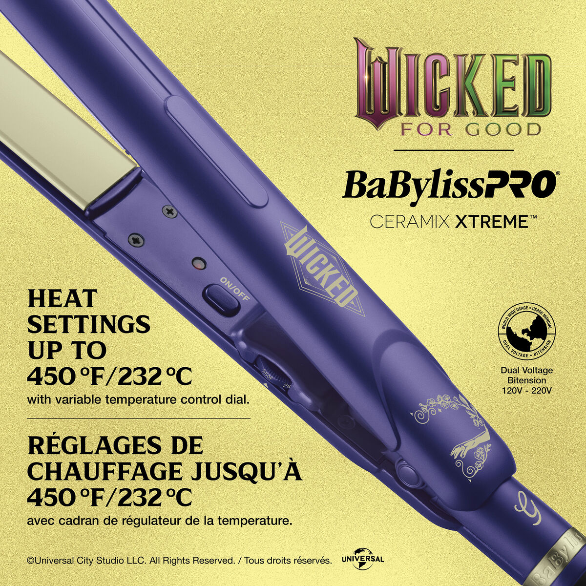 BaBylissPRO&reg; Ceramix Xtreme&trade; Wicked: For Good Glinda Fer plat de 1 po, , hi-res 6