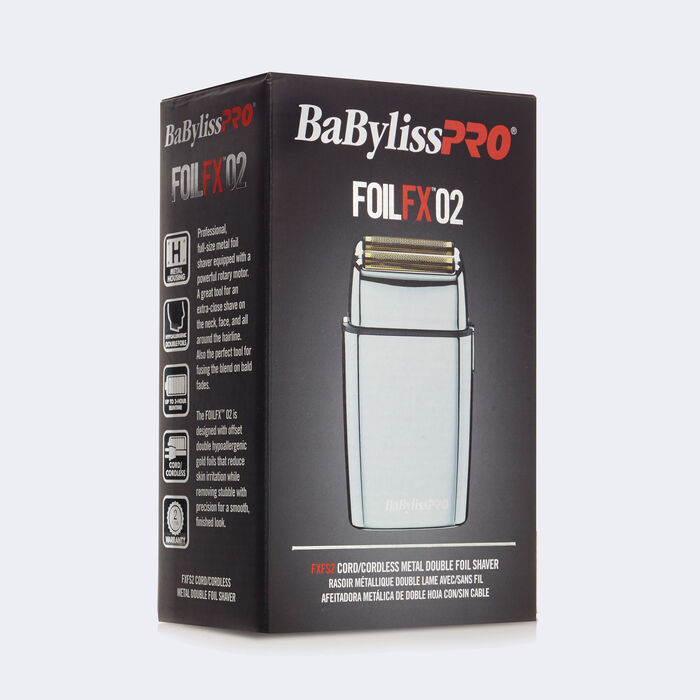 BaBylissPRO® FOILFX02™ Cord/Cordless Metal Double-Foil Shaver (Silver), , hi-res image number 3