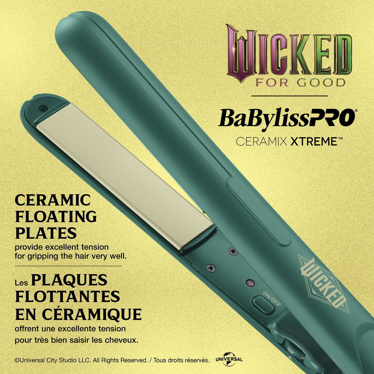 BaBylissPRO&reg; Ceramix Xtreme&trade; Wicked: For Good Elphaba 1" Flat Iron, , hi-res 4