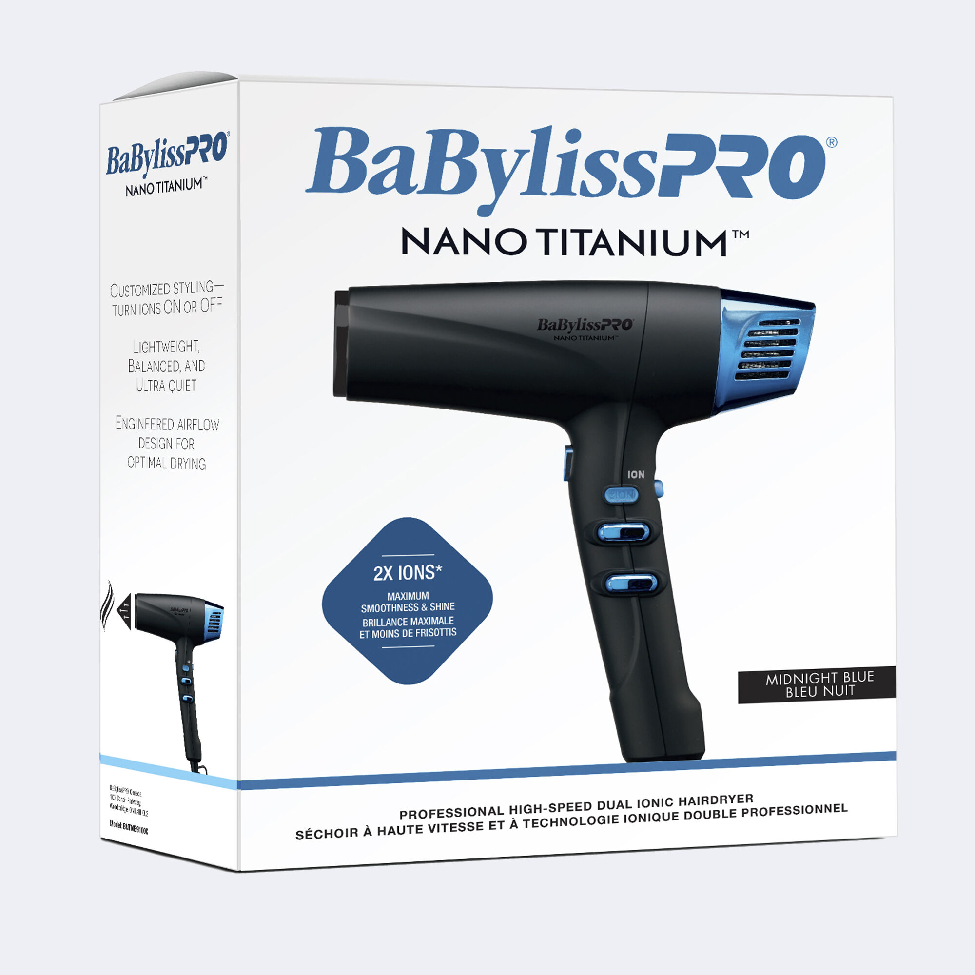 BaBylissPRO® Nano Titanium™ Dual Ionic High-Speed Hairdryer