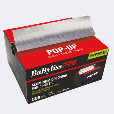 BaBylissPRO® Feuilles d’aluminium « Pop-up » pour coloration, 500 feuilles