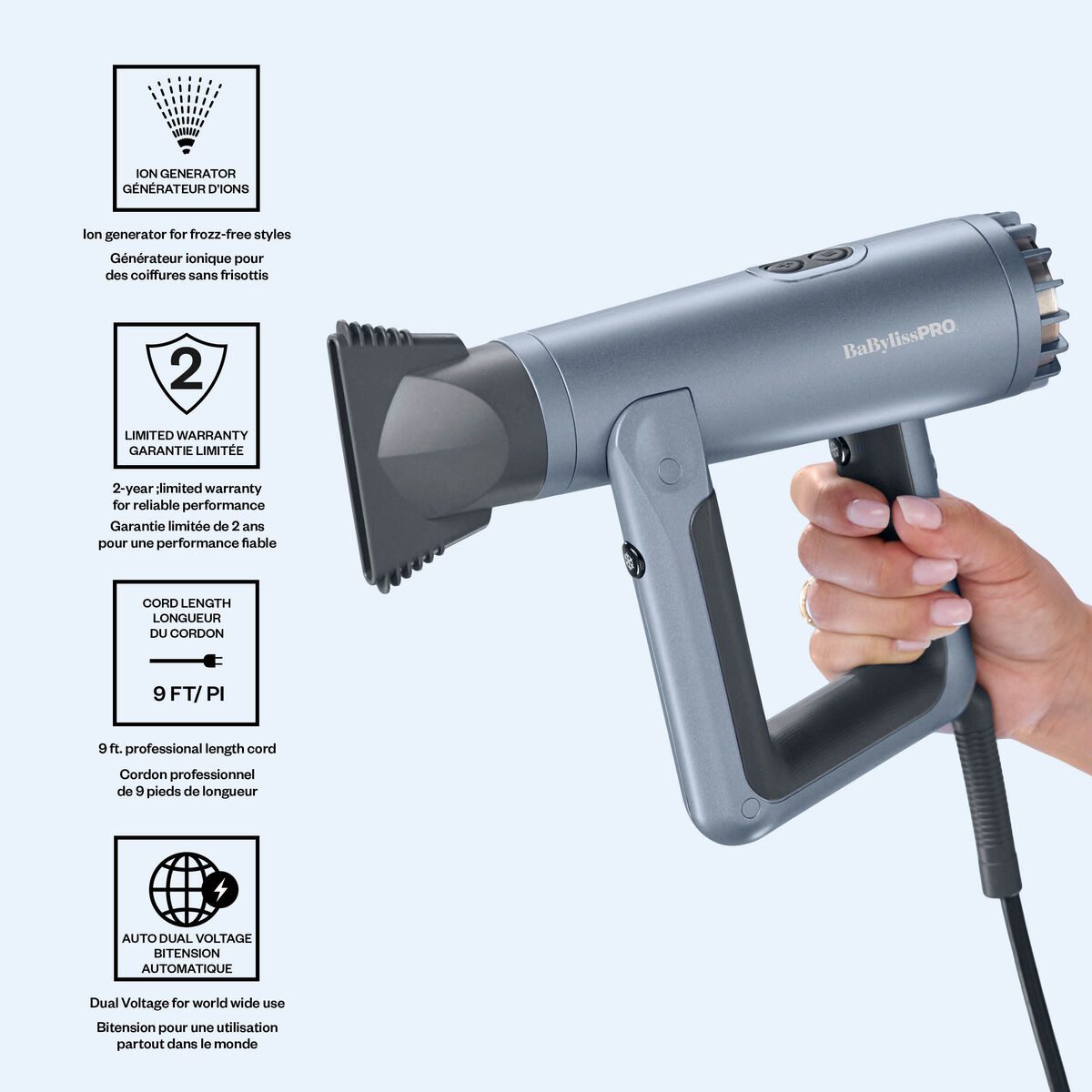 BaBylissPRO&reg; Nano Titanium&trade; Airsquare&trade; Professional Dryer (The Signature Collection), , hi-res 15