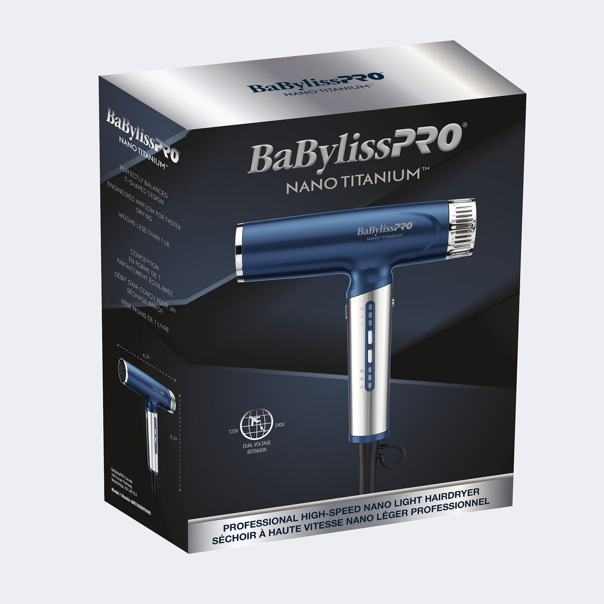 BaBylissPRO&reg; Nano Titanium&trade; S&eacute;choir &agrave; haute vitesse nano l&eacute;ger (Twilight - S&eacute;rie Limit&eacute;e), , hi-res 3