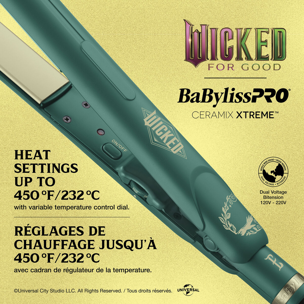 BaBylissPRO&reg; Ceramix Xtreme&trade; Wicked: For Good Elphaba 1" Flat Iron, , hi-res 6