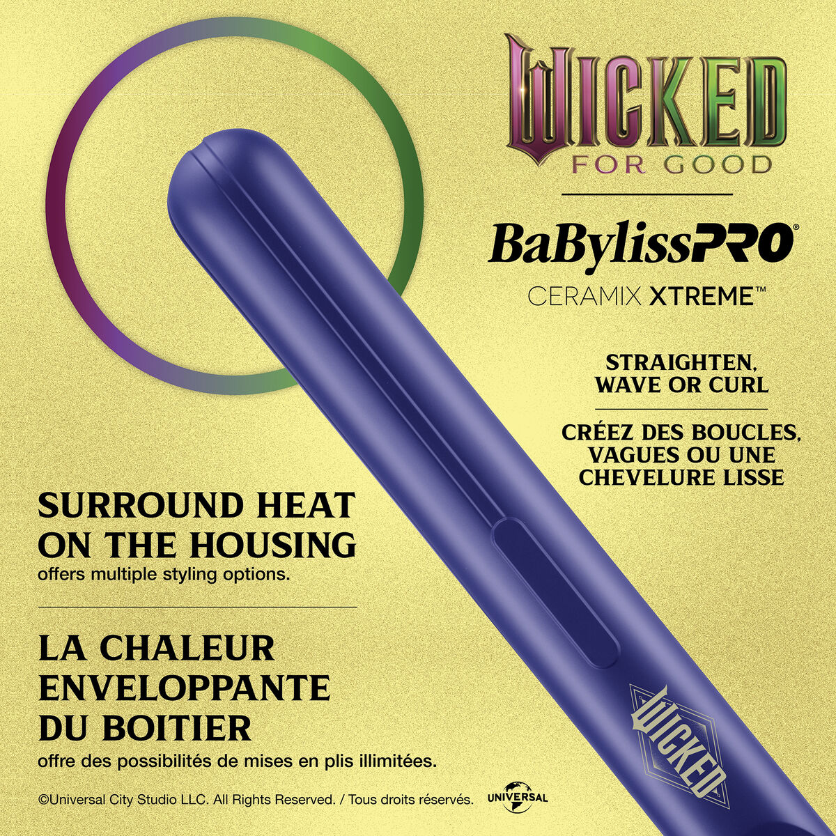 BaBylissPRO&reg; Ceramix Xtreme&trade; Wicked: For Good Glinda Fer plat de 1 po, , hi-res 5