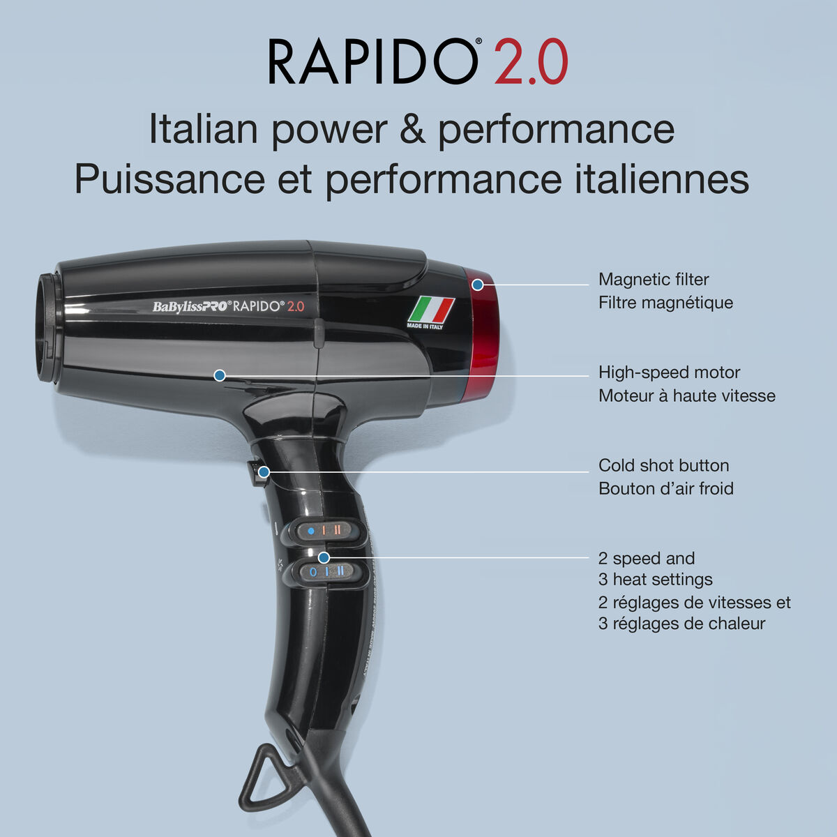 BaBylissPRO&reg; Rapido&reg; 2.0 S&eacute;choir professionnel ionique l&eacute;ger de haute performance, , hi-res 4
