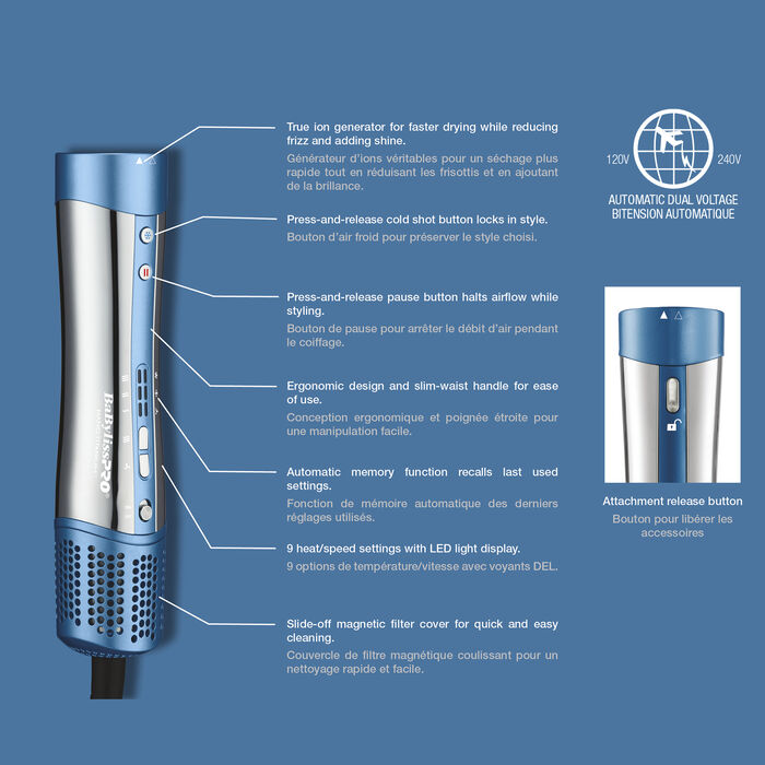 BaBylissPRO® Nano Titanium™ STYLE/SWITCH™ Ionic Multi-Styler & Dryer, , hi-res image number 2