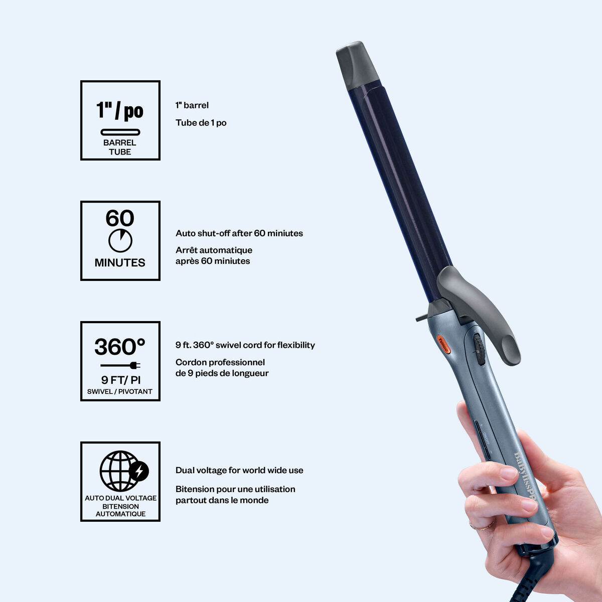 BaBylissPRO&reg; Nano Titanium&trade; 1" PrecisionGrip&trade; Curling Iron (The Signature Collection), , hi-res 11
