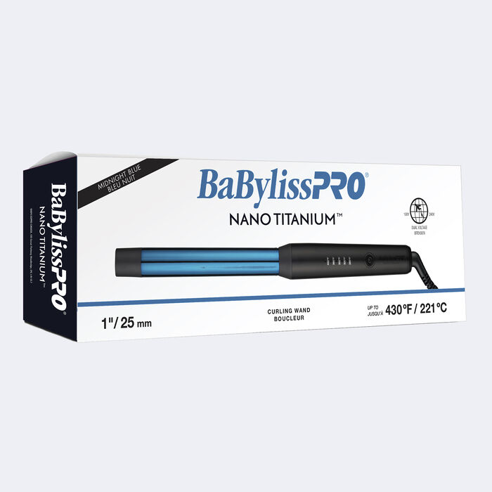 BaBylissPRO® Nano Titanium™ 1" Curling Wand (Midnight Blue), , hi-res image number 1
