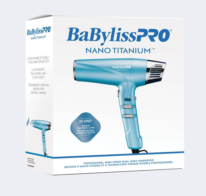BaBylissPRO® Nano Titanium™ Dual Ionic High-Speed Hairdryer (Blue), , hi-res image number 3