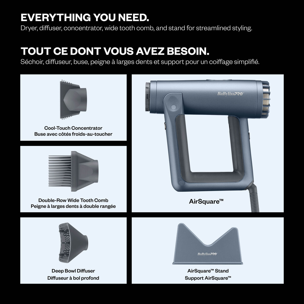 BaBylissPRO&reg; Nano Titanium&trade; Airsquare&trade; Professional Dryer (The Signature Collection), , hi-res 14