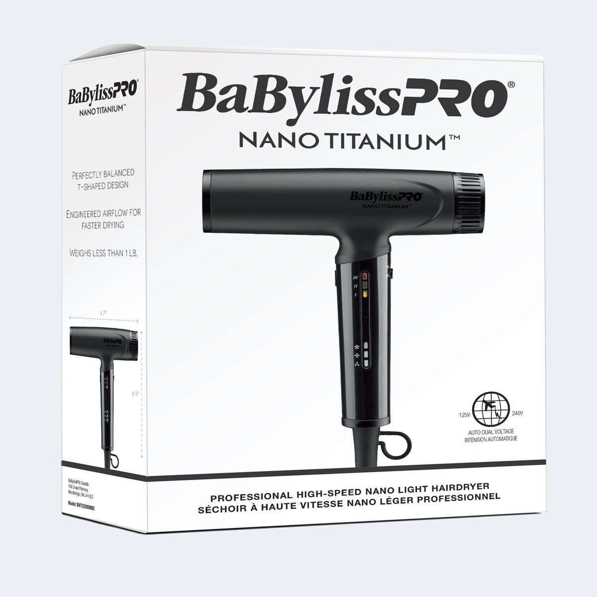 BaBylissPRO&reg; Nano Titanium&trade; S&eacute;choir &agrave; haute vitesse nano l&eacute;ger (Noir Mat), , large 3