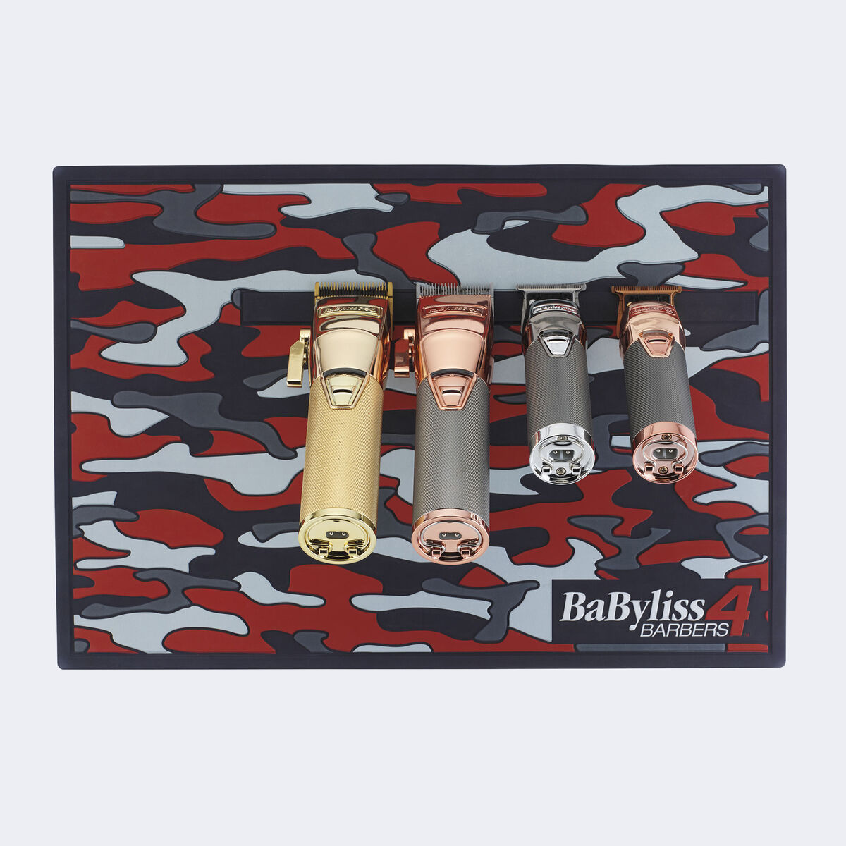 BaBylissPRO&reg; Tapis de barbier magn&eacute;tique camouflage rouge, , hi-res 2