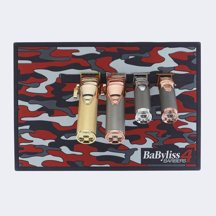 BaBylissPRO® Red Camo Magnetic Strip Barber Mat, , hi-res image number 1 BaBylissPRO® Red Camo Magnetic Strip Barber Mat, , hi-res image number 1