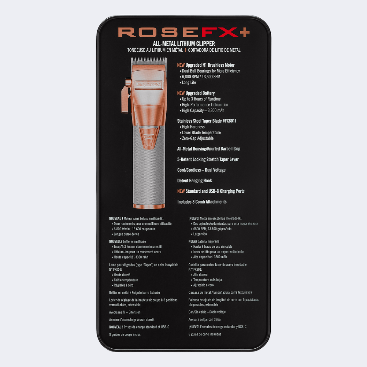 BaBylissPRO&reg; ROSEFX+ Tondeuse m&eacute;tallique au lithium, , hi-res 5