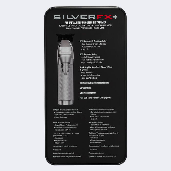BaBylissPRO® SILVERFX+ SKELETON METAL LITHIUM TRIMMER, , hi-res image number 6