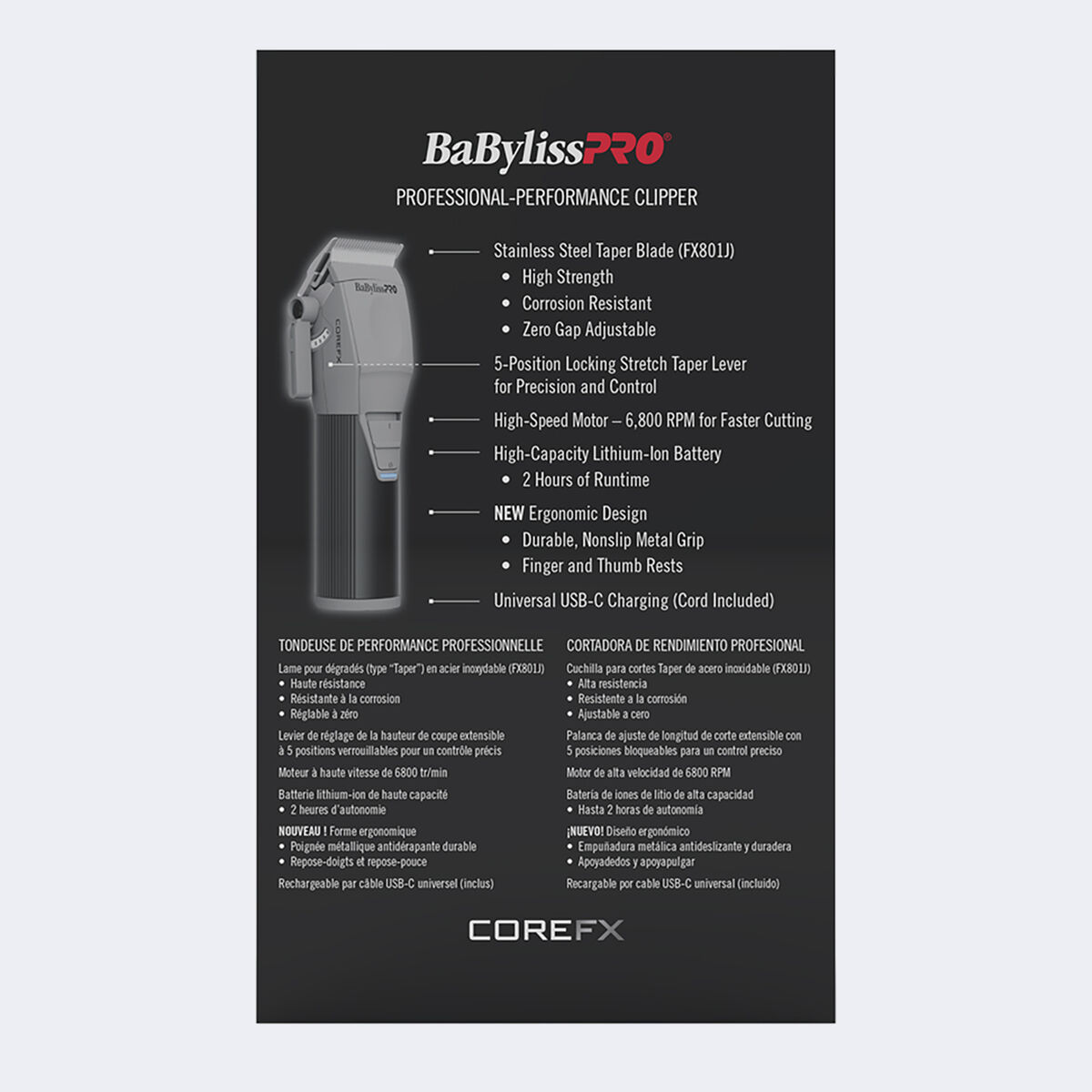 BaBylissPRO&reg; COREFX Tondeuse de performance professionnelle, , hi-res 5