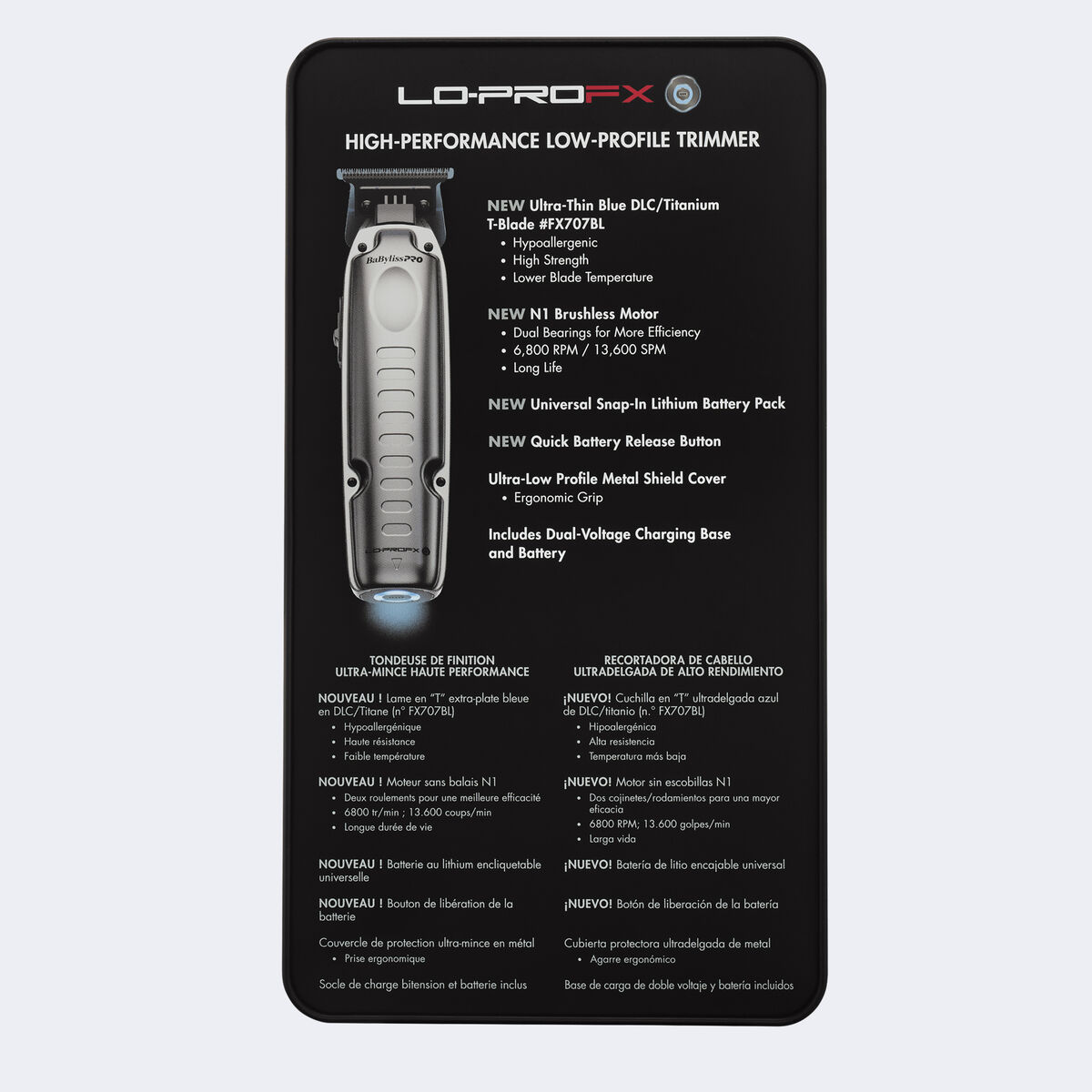 BaBylissPRO&reg; FXONE&trade; Lo-ProFX Tondeuse de finition haute performance &agrave; profil bas (Argent&eacute;), , hi-res 6