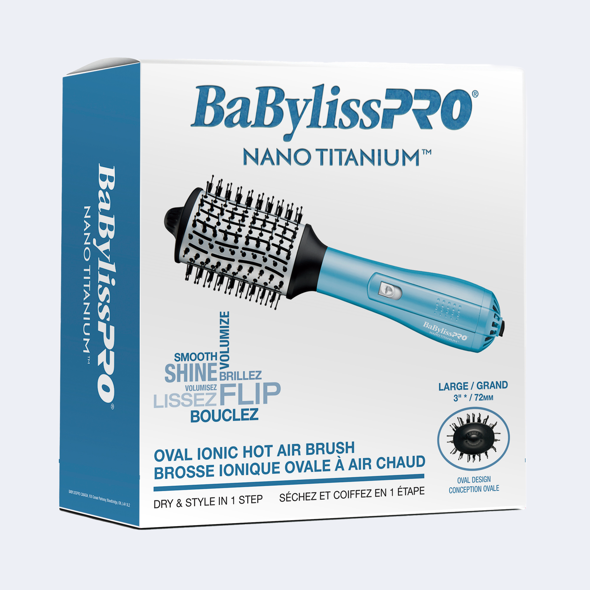 BaBylissPRO&reg; Nano Titanium&trade;  grande brosse ionique ovale &agrave; air chaud, , hi-res 3
