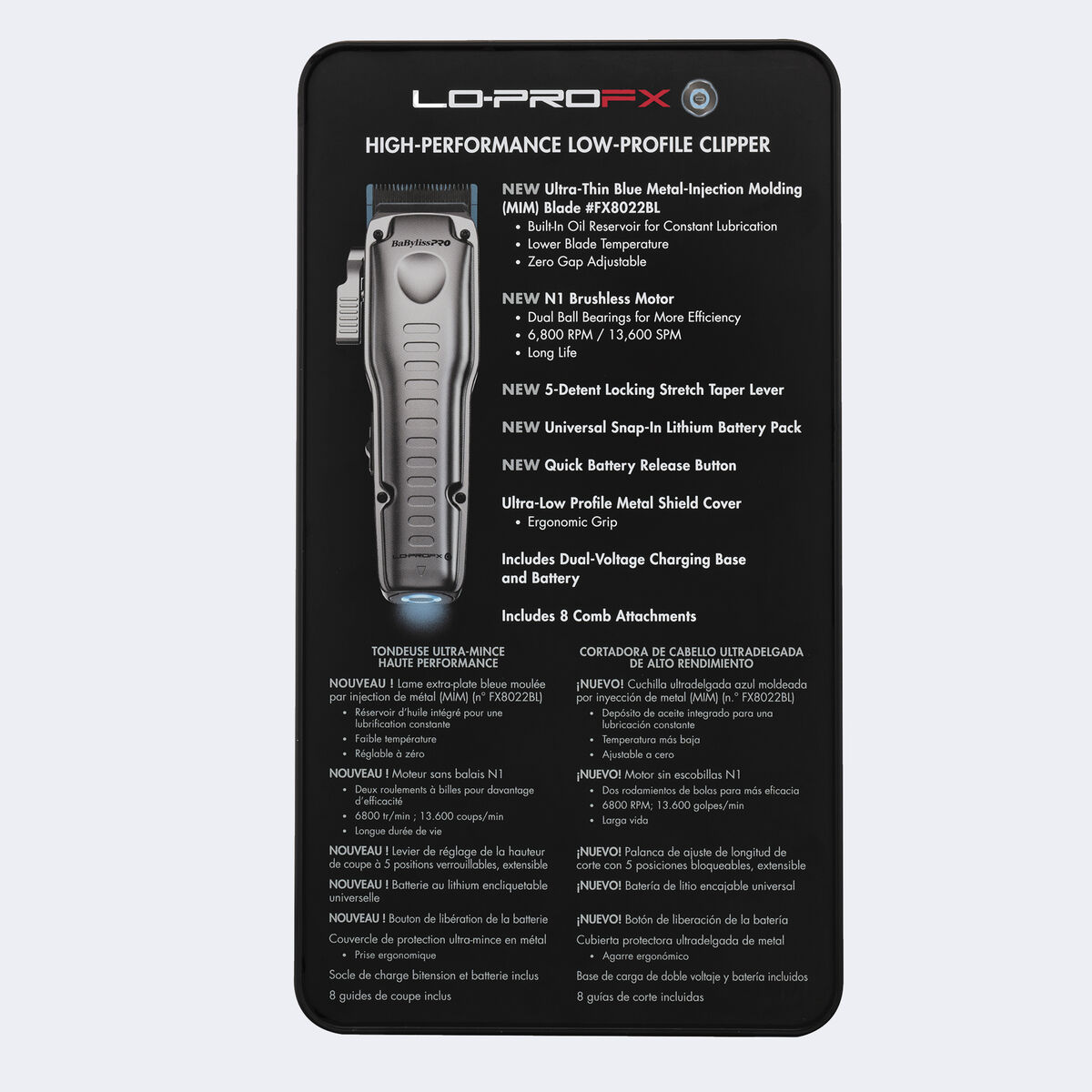 BaBylissPRO&reg; FXONE Lo-ProFX Tondeuse haute performance &agrave; profil bas (Argent&eacute;), , hi-res 4