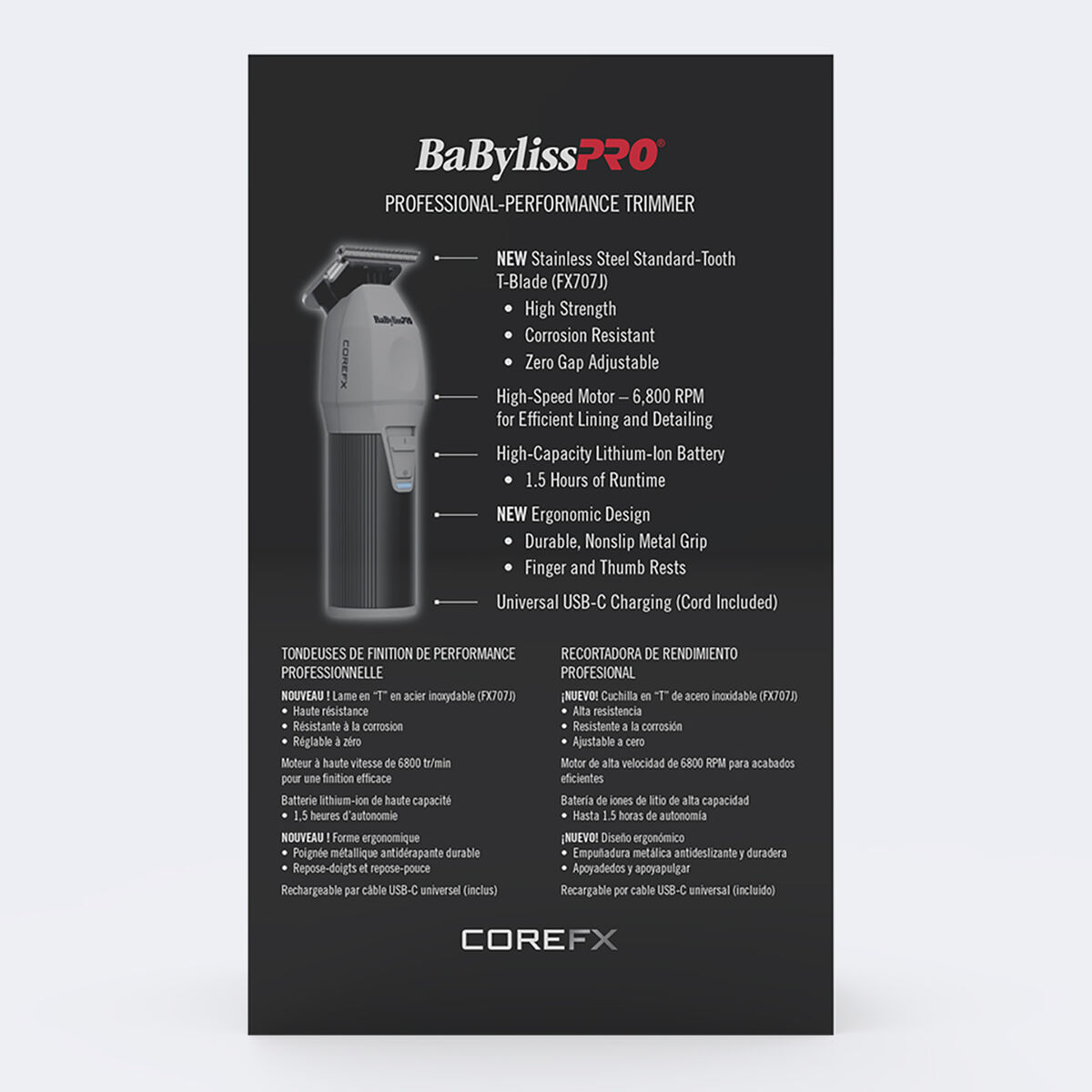 BaBylissPRO&reg; COREFX Tondeuse de finition de performance professionnelle, , hi-res 5