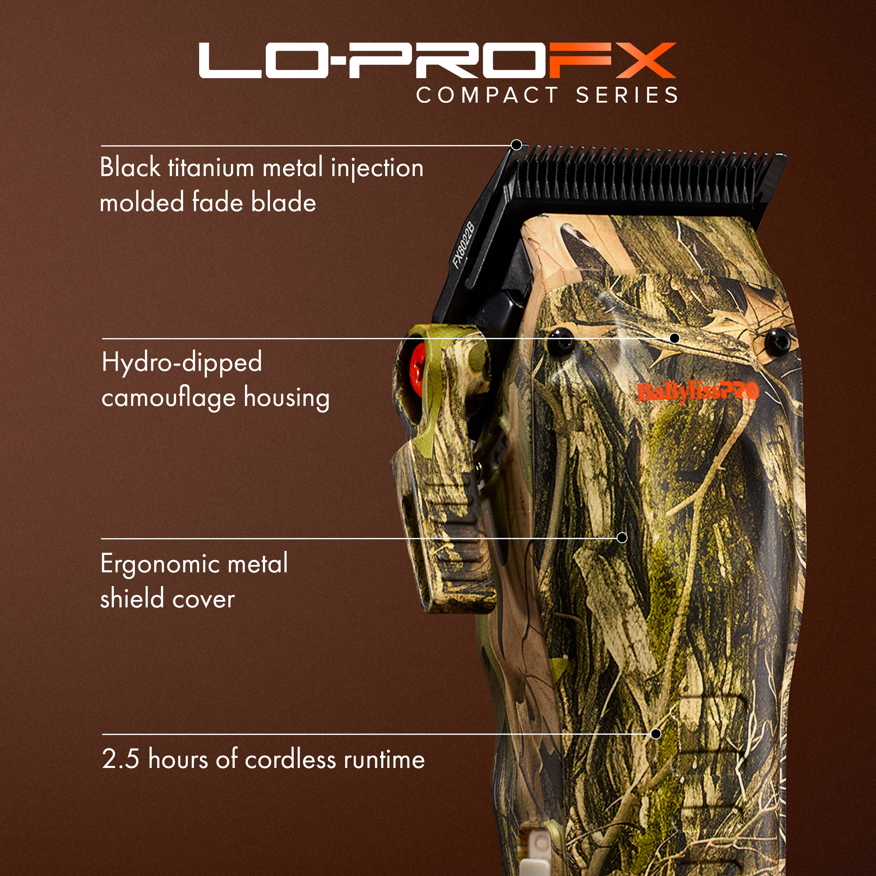BaBylissPRO 限定バリカン トリマーセット カメレオン LO-PROFX Compact Clipper (Camo) | BaBylissPRO