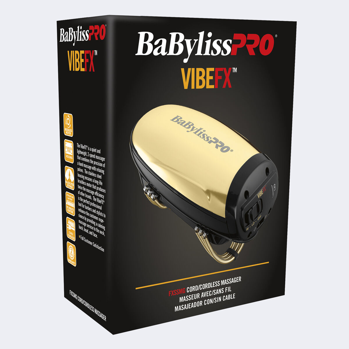 BaBylissPRO&reg; VIBEFX&trade; Masseur avec/sans fil (Dor&eacute;e), , hi-res 2