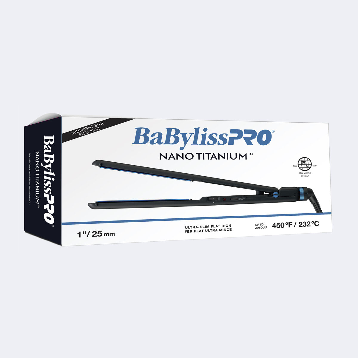 BaBylissPRO&reg; Nano Titanium&trade; Fer plat ultra mince de 1 po (Bleu nuit), , hi-res 2