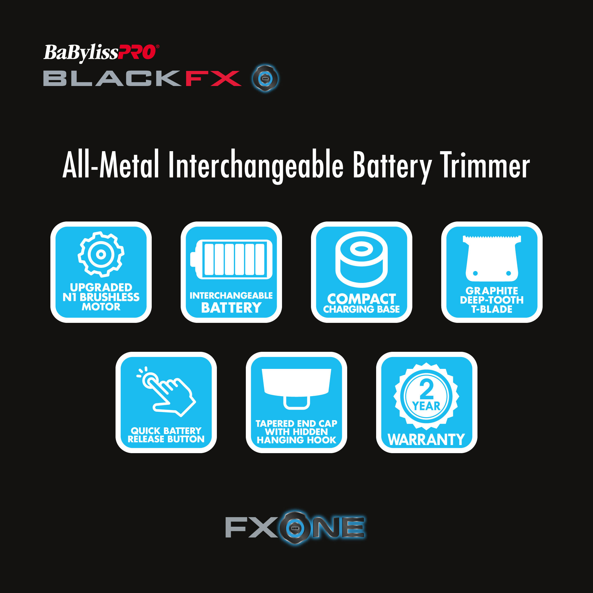 FXONE Black Cordless Trimmer (FX799BM) | BaBylissPRO