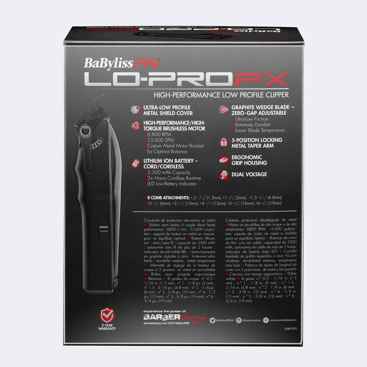 BaBylissPRO&reg; LoPROFX Tondeuse haute-performance &agrave; profil bas, , hi-res 6