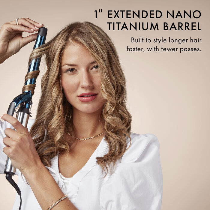 BaBylissPRO&reg; Nano Titanium&trade; 1" Extended Barrel Curling Iron, , hi-res image number 2