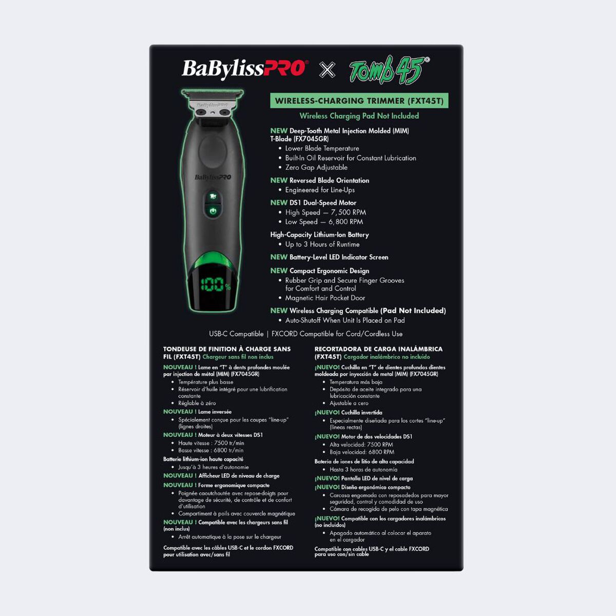 BaBylissPRO&reg; x Tomb45&reg; Tondeuse de finition &agrave; chargement sans fil, , hi-res 15