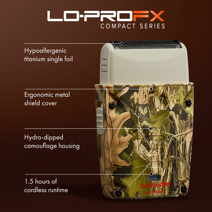 BaBylissPRO&reg; LO-PROFX COMPACT SERIES Rasoir &agrave; lame unique haute performance compacte (CAMOU - S&eacute;rie limit&eacute;e), , hi-res image number 5
