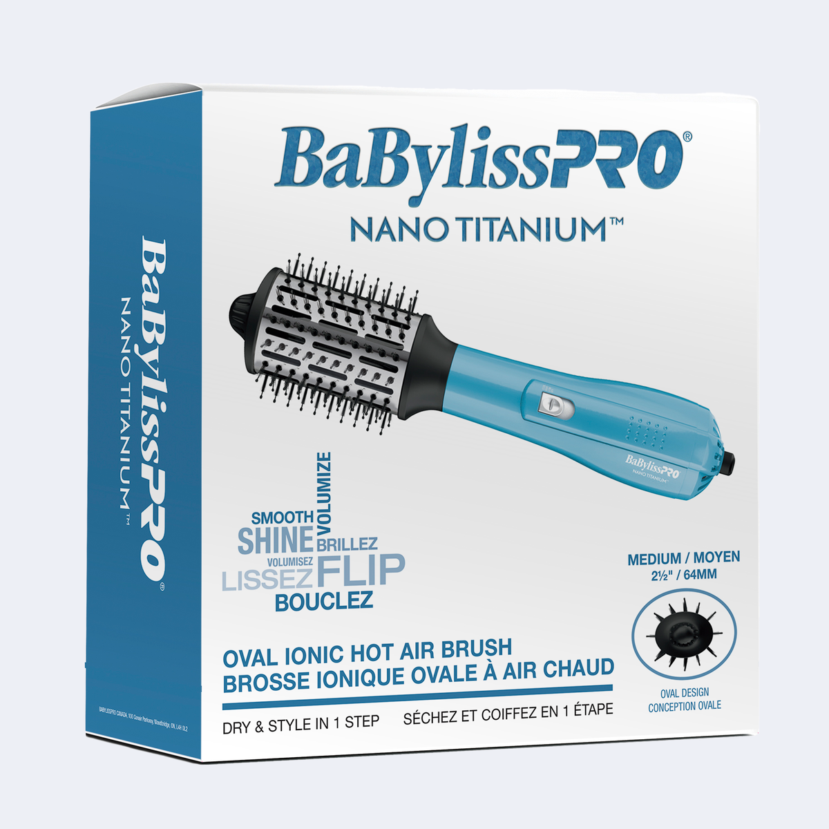 BaBylissPRO&reg; Nano-Titanium&trade; Medium Oval Ionic Hot Air Brush, , hi-res 3