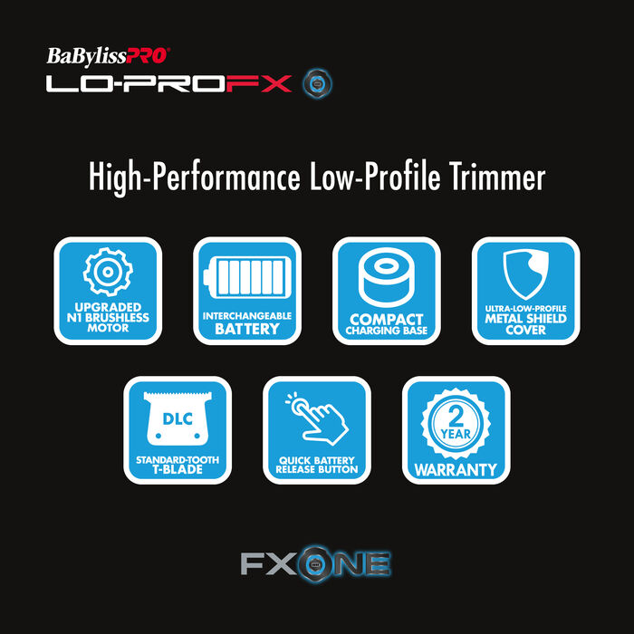 BaBylissPRO® FXONE™ Lo-ProFX High Performance Low-Profile Trimmer (Silver), , hi-res image number 6