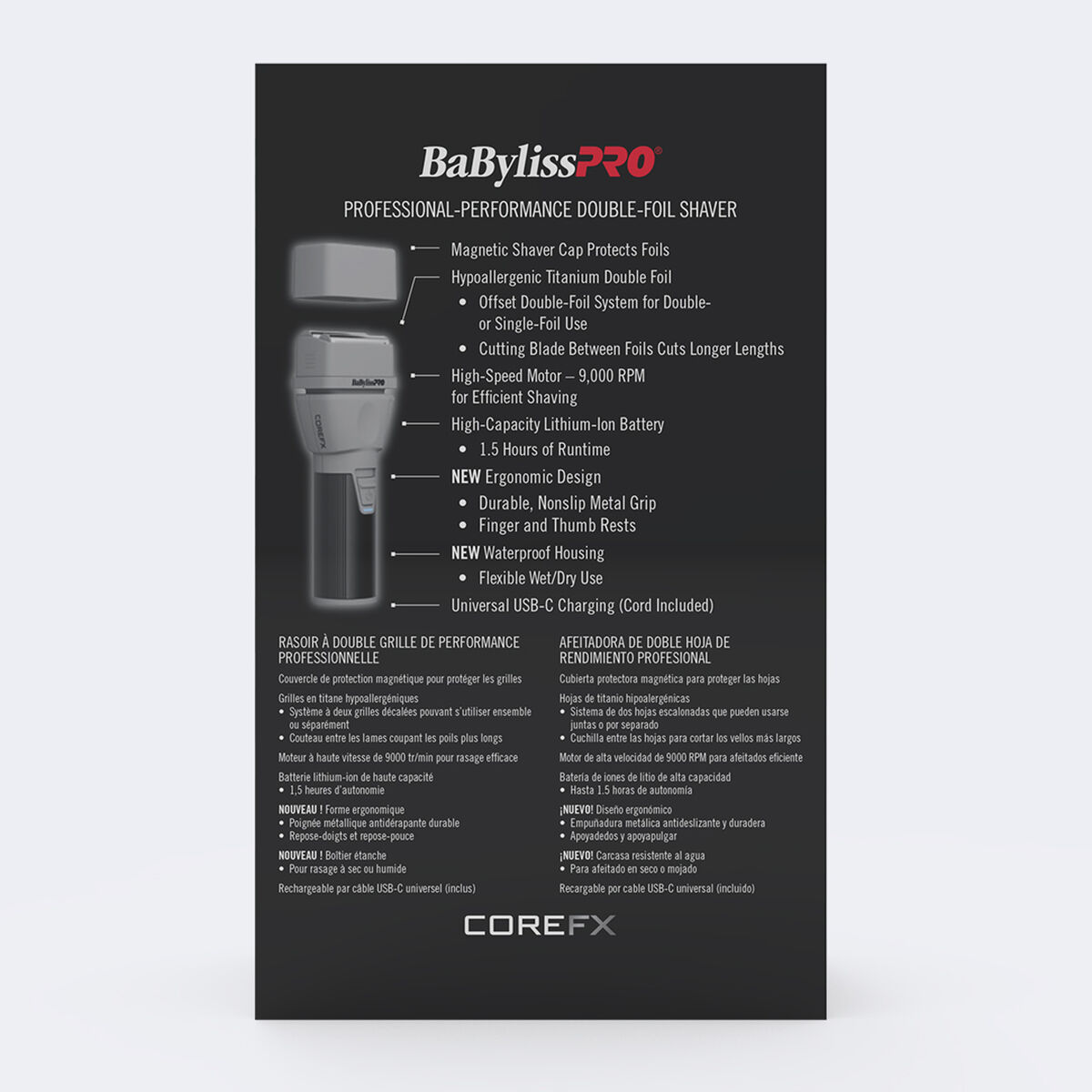 BaBylissPRO&reg; COREFX Professional-performance Double-Foil Shaver, , hi-res 6