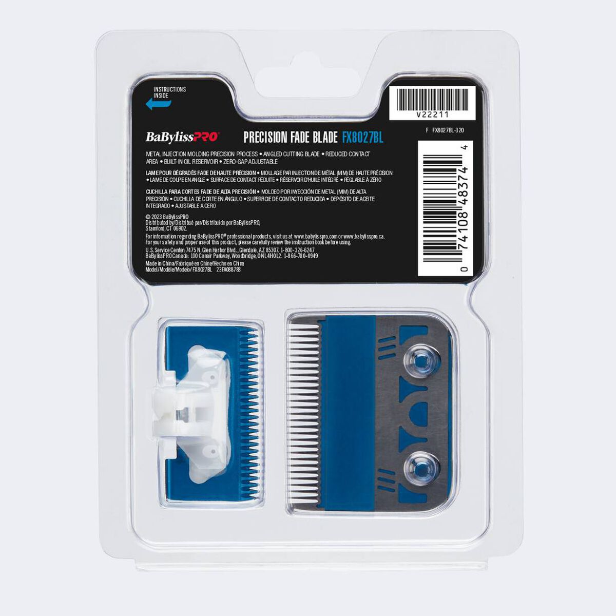 BaBylissPRO&reg; Blue Titanium Metal-Injection Molded (MIM) Precision Fade Blade (27 teeth), , hi-res 3