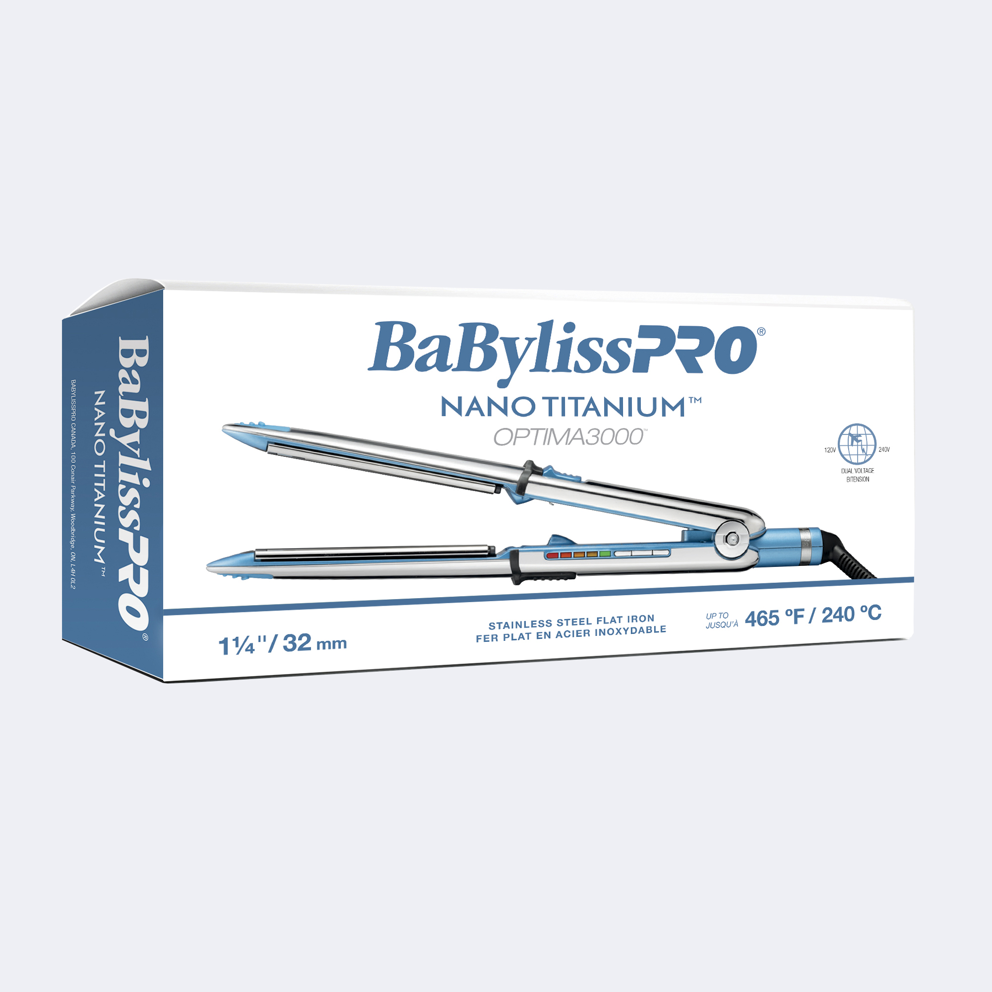BaBylissPRO® Nano Titanium™ Optima 1-1/4” Stainless Steel Flat Iron, , large image number 1