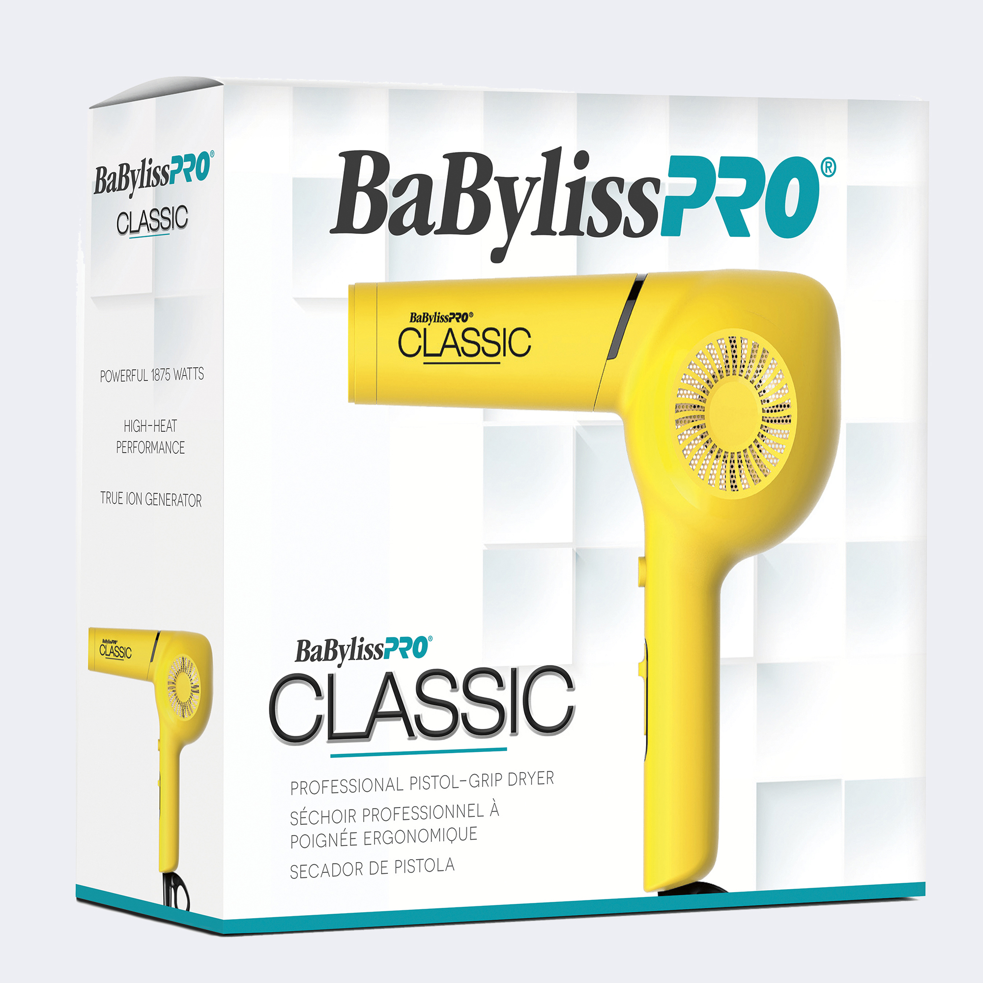 BaBylissPRO Classic Pistol Grip Hairdryer Yellow